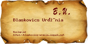 Blaskovics Uránia névjegykártya